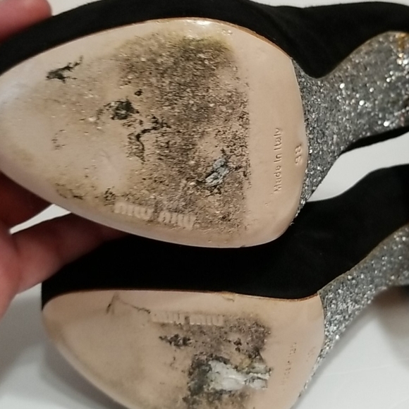 MIU MIU Silver Suede heels - Picture 8 of 14